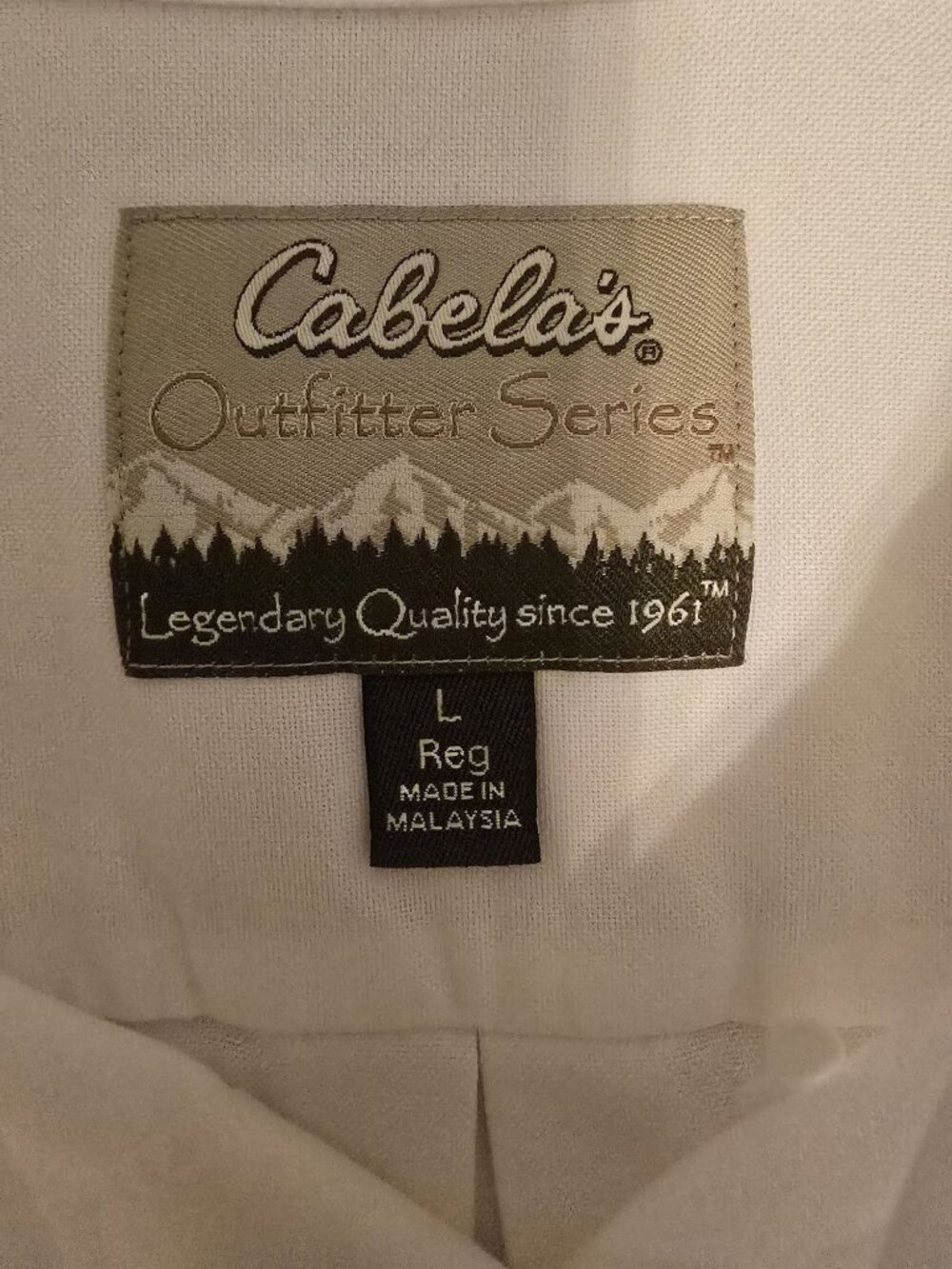 Cabelas Outfitter Tan/Light Beige Short Sleeve Button-Up Shirt Mens L - Picture 3 of 6